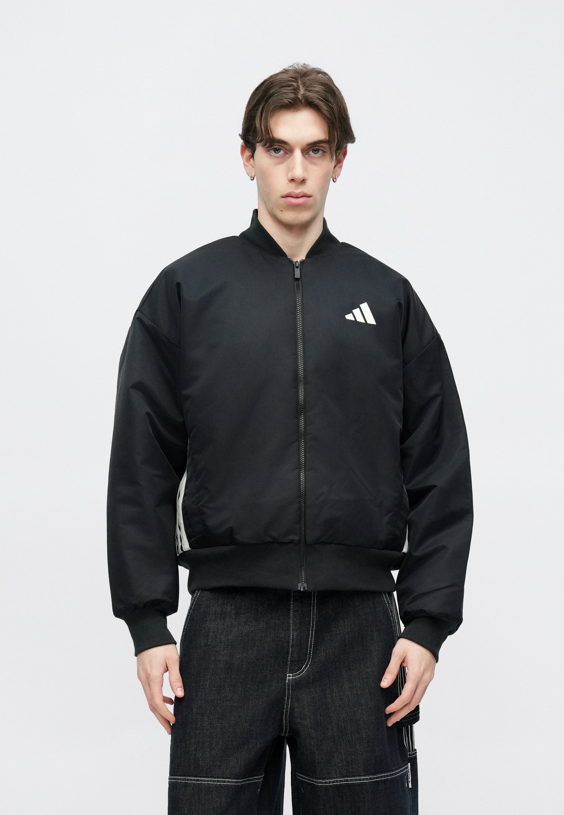 adidas Originals STADIUM - Bomber Jacket - black/off-white/black