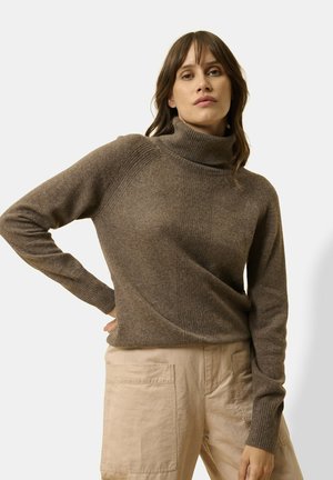 Stickad tröja - mottled taupe
