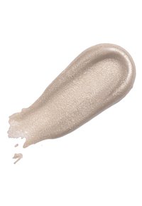 Campione di crema cosmetica in un beige perlato chiaro. Texture liscia con una lieve lucentezza, forma allungata e una sfumatura sottile sulla superficie.