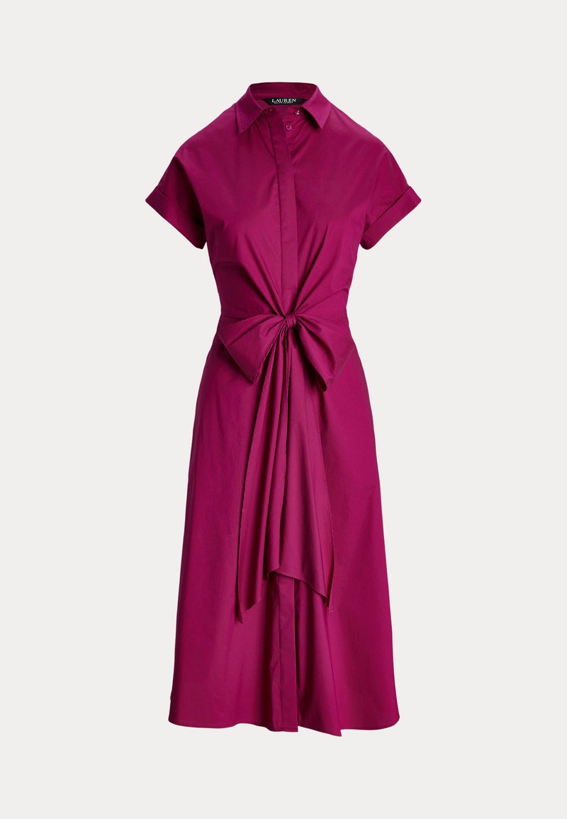 ralph lauren stretch cotton shirt dress Ralph Lauren Buckle-trim Stretch-cotton Blend Dress in Green
