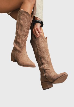 SANTIAGS - Bottes de cowboy / motard - taupe