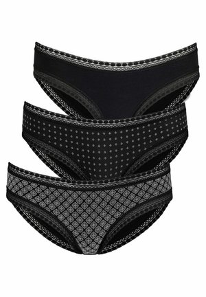 LASCANA 3 PACK - Bikini bottoms - schwarz