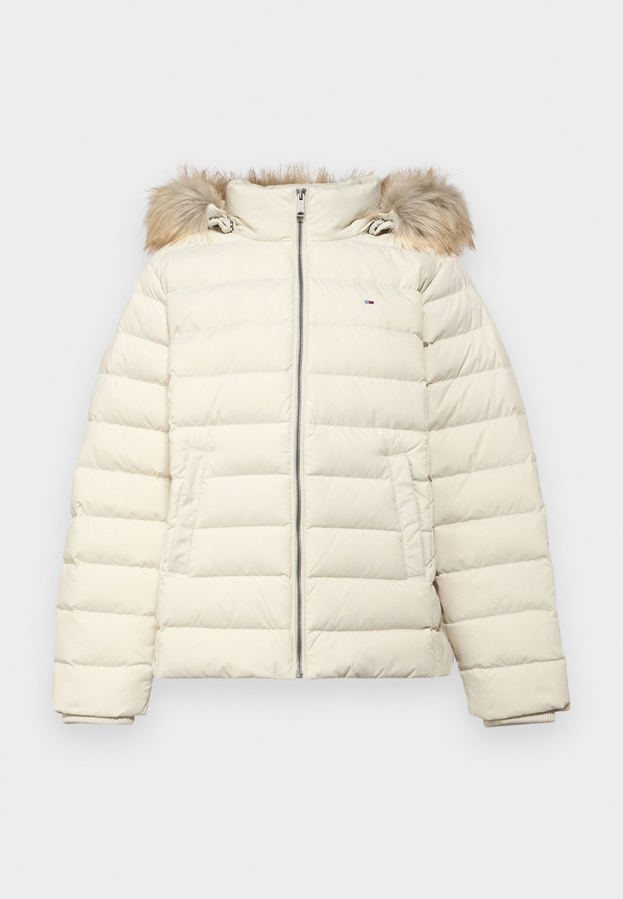 FAUX FUR HOOD SLIM DOWN JACKET