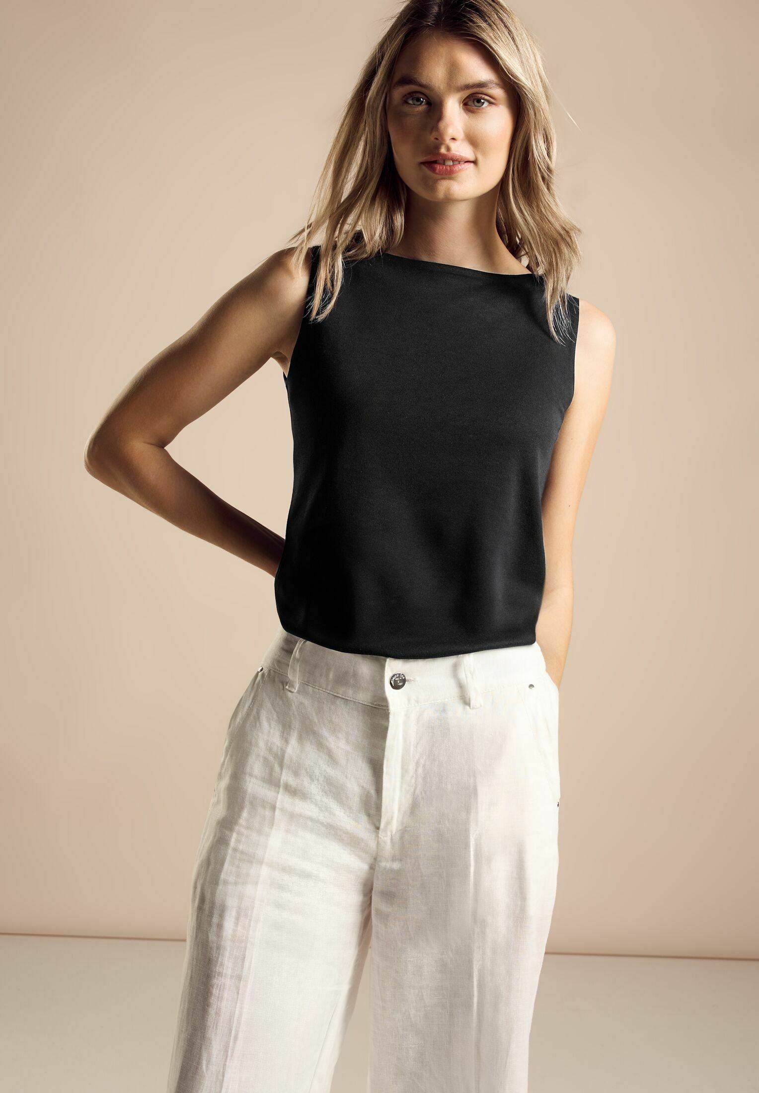 Street One Top Con Spalline Regolabili – Maglietta Basic Donna In Jersey Morbido, Versatile Come Intimo O Capo Singolo