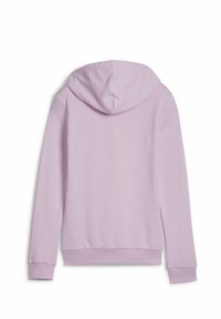 Lilac krāsa kapuce ar mīkstu struktūru, garām piedurknēm un kabatu priekšpusē. Iekļauj regulējamu kapuci un ribotas aproces un apakšmalu.