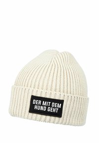 MoonWorks PATCH SPRUCH DER MIT DEM HUND GEHT LUSTIG MOONWORKS - Beanie - beige