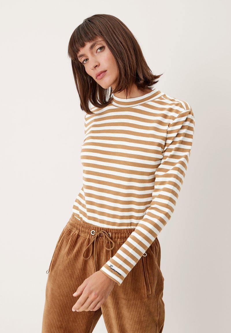 Damen T-Shirts | s.Oliver Langarmshirt brown/weiß - WS25589 Damen T-Shirts | s.Oliver Langarmshirt brown/weiß - WS25589