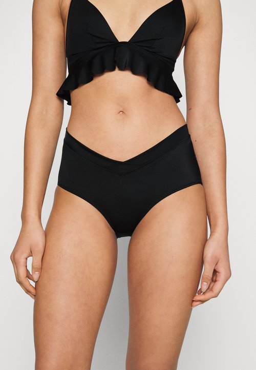 Dorina High Waist/High Leg Bikini Broekje - Azores - Zwart - Milo Lingerie