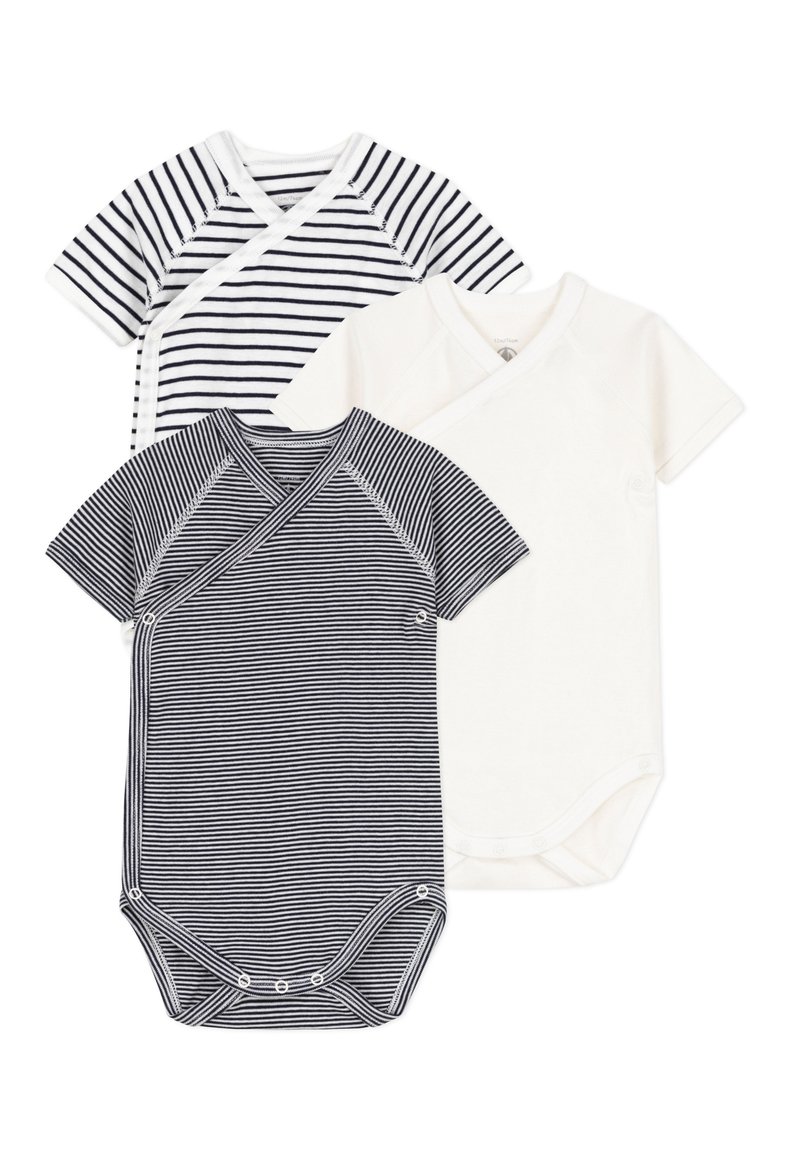 Petit Bateau - SHORT SLEEVE 3 PACK SET - Bodijs - navy white, Palielināt