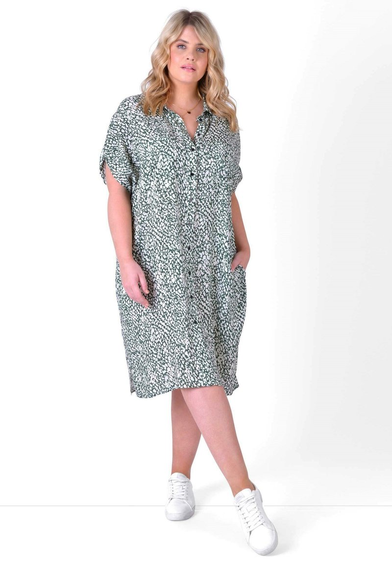 Damen Freizeitkleider | Live Unlimited London Blusenkleid green/grün - FJ37867 Damen Freizeitkleider | Live Unlimited London Blusenkleid green/grün - FJ37867
