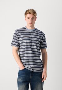 Scotch & Soda DYE STRIPE - Triko s potiskem - blue