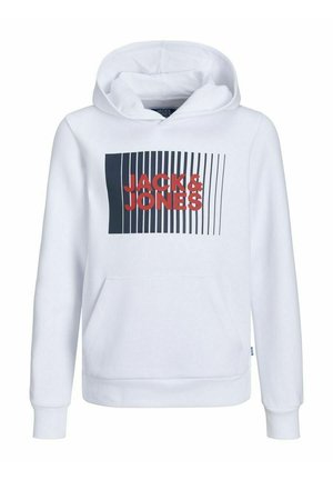 Jack & Jones Junior JJECORP LOGO PLAY - Bluza z kapturem - white