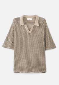 PELE TEXTURE LOSANGE - Polo marškinėliai - taupe/drybrown