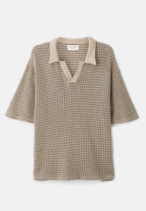 OFFICINE GENERALE PELE TEXTURE LOSANGE - Polo - taupe/drybrown