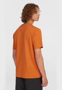 Herreur i kortærmet t-shirt i en struktureret brændt orange stof. Har en rund halsudskæring og en afslappet pasform, med et ensfarvet design.