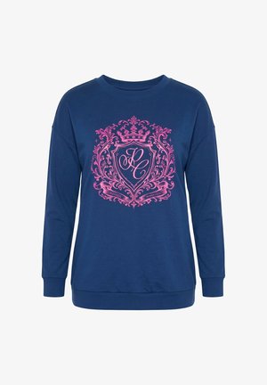 MIAMODA, SWEATSHIRT, LOOSE FIT, LARGE PRINT - Felpa - dark blue