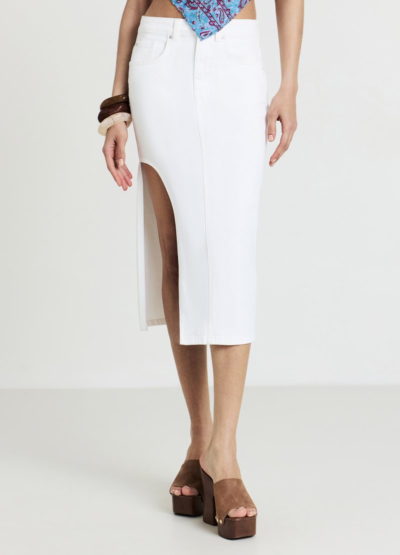Calliope SPACCO - Jupe en jean - bianco
