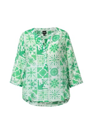 Ulla Popken, TILE PRINT 3/4 SLEEVE BLOUSE - Pusero - emerald