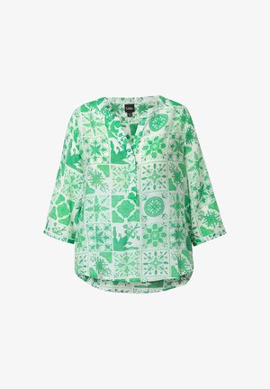 Ulla Popken, TILE PRINT 3/4 SLEEVE BLOUSE - Bluse - emerald