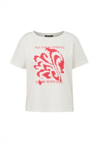 comma AUS IM BOXY CUT - T-Shirt print - weiß