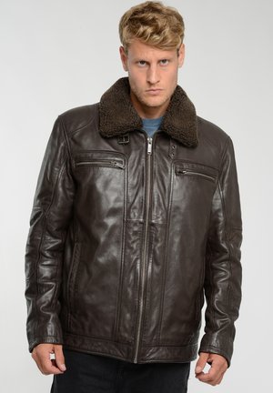 Lederjacke - dark brown