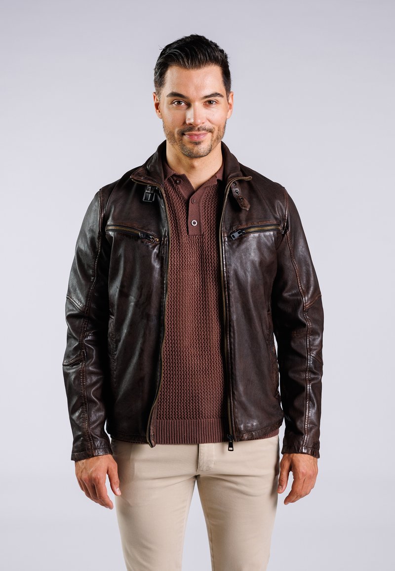 Freaky Nation RAUL-FN - Giacca di pelle - choco brown