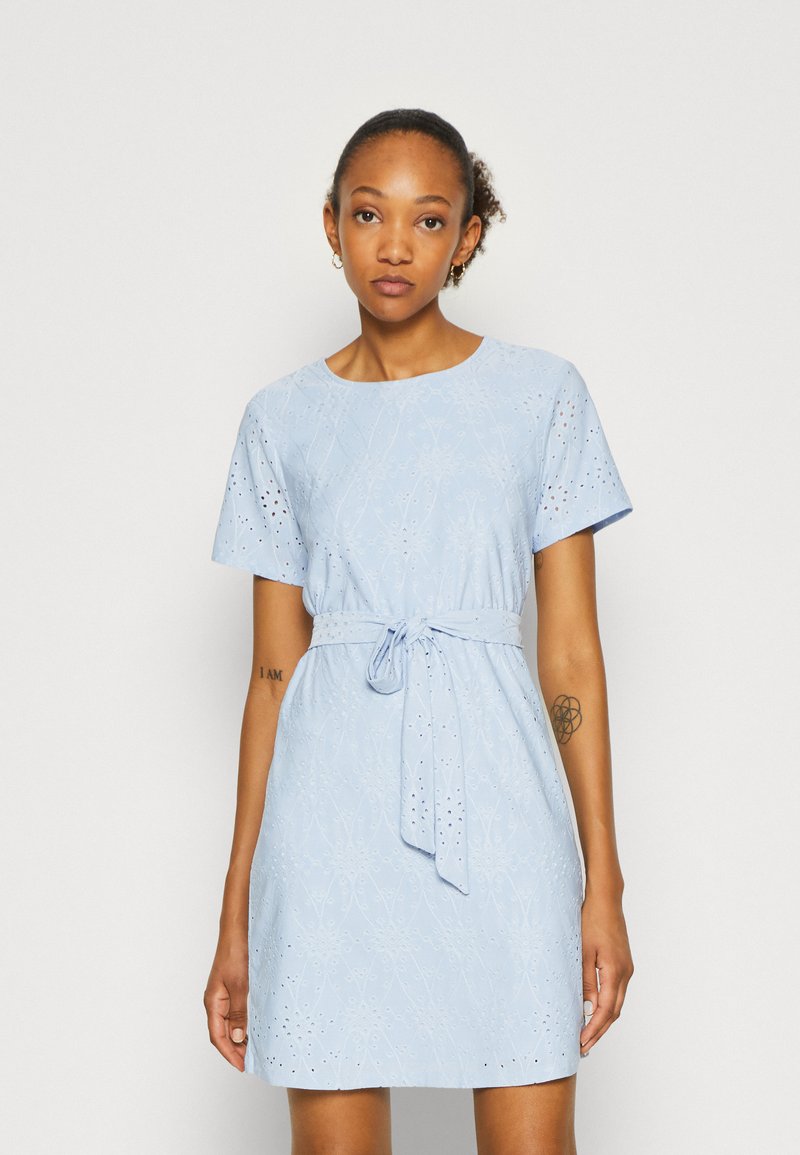 VILA VIKAWA NEW SHORT TIE BELT DRESS Jersey dress kentucky blue
