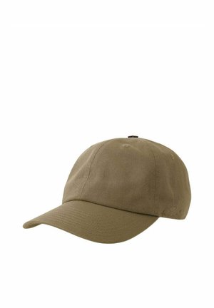 Plain olive green baseball cap with a curved brim and stitched panel design, shown against a white background.