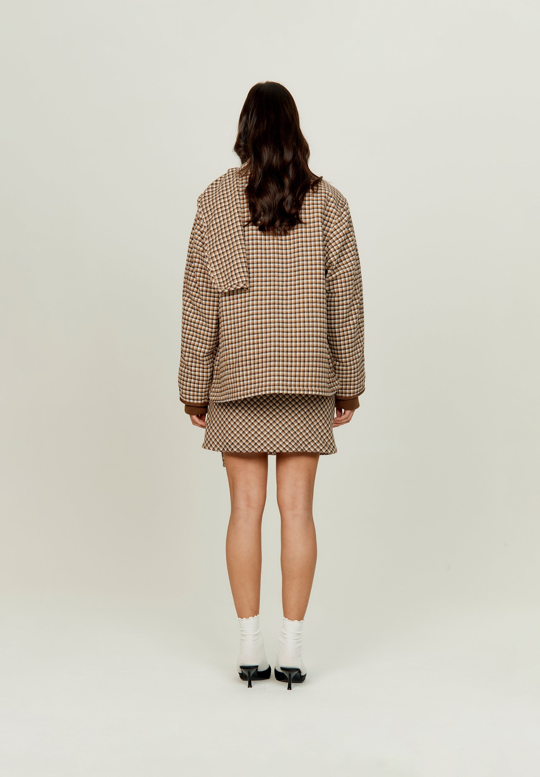 【tina:jojun】Checkered blouson&skirt