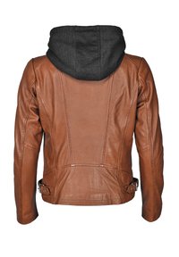 Mustang LEDERJACKE MIT SCHNALLEN - Leren jas - cognac