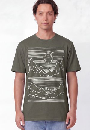 watapparel, MOUNTAINS UNISEX - T-shirt imprimé - khaki