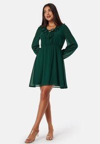 Bubbleroom V-NECK - Denní šaty - dark green