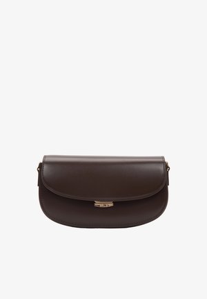 ESTRO, BIAŁA TOREBKA DAMSKA NA RAMIĘ W KSZTAŁCIE PODKOWY ZE SKÓRY NATURALNEJ ESTRO ER00117256 - Sac bandoulière - dark brown
