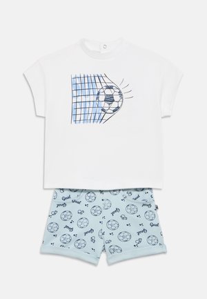 OVERSIZE LET`S PLAY UNISEX SET - Šortky - white/light blue