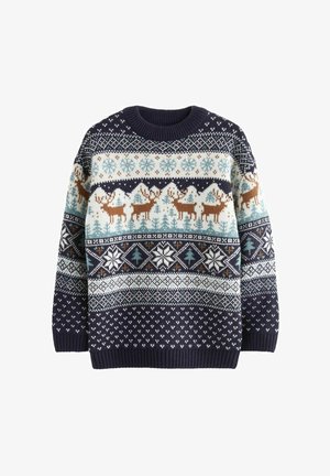 CHRISTMAS - REGULAR FIT - Vesta - navy blue fairisle