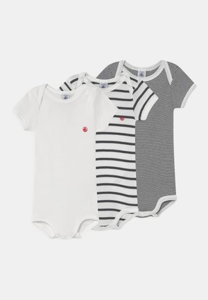 Petit Bateau 3 PACK UNISEX - Body - white/dark blue