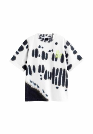 Next RELAXED FIT TIE-DYE SHORT SLEEVE STANDARD - Majica kratkih rukava s printom - black white