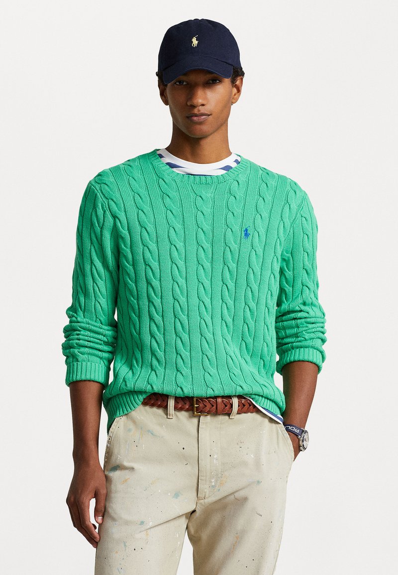 Polo Ralph Lauren - CABLE KNIT COTTON JUMPER - Jumper - classic kelly, Enlarge