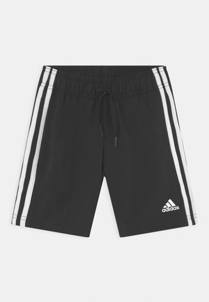 Zwarte sportshorts met een elastische tailleband, verstelbare trekkoord en witte zijstripes. Bevat het Adidas-logo op het onderbeen.