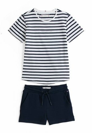 SET - T-shirts basic - dark night navy stripes