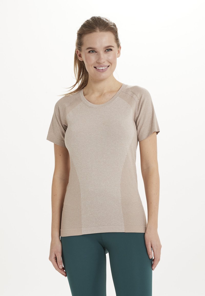 Endurance HALEN SEAMLESS - Sports T-shirts - warm taupe