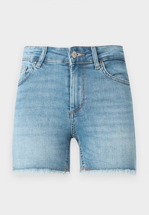 Heledad sinised teksashortsid, tooriku äärtega, viie taskuga ja ees nupuga sulgemine. Omab kerget kulumist ja klassikalist lõiget.