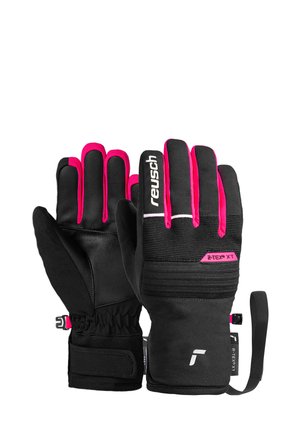 Gloves - black/white/pink glo