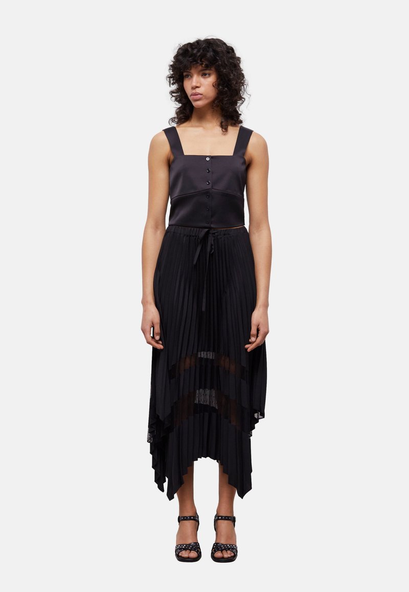 The Kooples - PLISSÉE ASYMÉTRIQUE  - A-line skirt - black, Enlarge