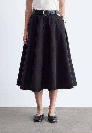 & OTHER STORIES, & OTHER STORIES TAILORED CIRCLE CUT SKIRT - Jupe plissée - black