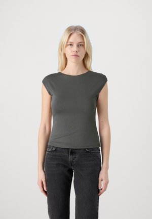 SOFT TOUCH OPEN BACK - T-shirts med print - stone