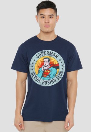 SUPERMAN HEROIC POSING CLUB - Print T-shirt - dark blue