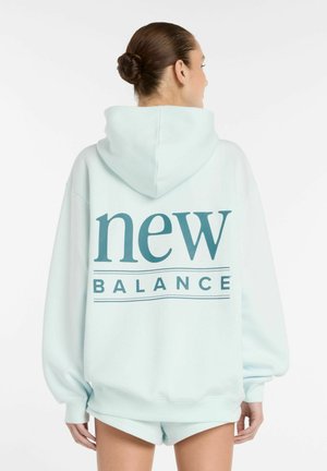 New Balance REIMAGINED FLEECE LONG LENGTH HOODIE - Huppari - glint blue