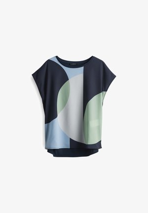 OPUS, KURZARM SALOMA - T-Shirt print - coal blue