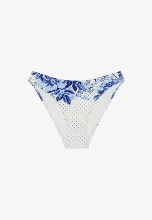 Reiss, REGULAR FIT - JOHANNAH TIPPED SHIRRED BIKINI BOTTOMS . - Slip bikini - floral blue ivory